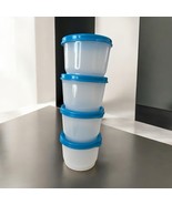 Tupperware Snack Cups Sheer with Blue Seals 4oz/120 ml Set Of 44914  NEW - €21,28 EUR