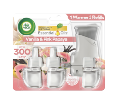 Air Wick Warmer + 3 Refills, Vanilla and Pink Papaya, (.67 Fl. Oz. Per Refill) - £12.56 GBP