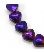 10 Purple Hematite Beads Synthetic Valentine&#39;s Jewelry Supplies Set 6mm  - $6.77 CAD