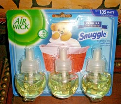 3 AirWick SNUGGLE FAMILIAR FAVORITES FRESH LINEN Fragrance Scented Oil R... - £10.24 GBP