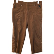 Vintage JAMIE SADOCK Women&#39;s Brown Clamdiggers Pants Size 8 Golf Apparel - £26.51 GBP