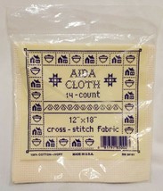 Ivory Cross Stitch AIDA Cloth Fabric 14 Count 12” x 18” 100% cotton 56181 - £7.91 GBP