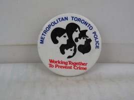 Vintage Politice Pin - Metropolitan Toronto Police Block Watch - Celluloid Pin - £11.74 GBP