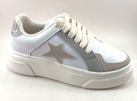 Maker&#39;s Aria-28 White/Nude Wedge Lace Up Fashion Sneaker - £33.56 GBP