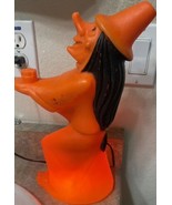 Vtg HALLOWEEN Blow Mold Tico Witch Missing Pumpkin Tabletop 13&quot; - £115.49 GBP