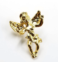 VTG Kirks Folly Angel Cherub Gold Tone Lapel Pin Tie Tack Religious Jewelry - $12.99