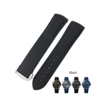 Rubber Strap for Omega Watch 20mm Seamaster Speedmaster MoonSwatch Omega BLACK - £28.82 GBP