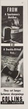 1942 Print Ad Collins Axes &amp; Hatchets Camping &amp; Firewood Cutting - £12.60 GBP