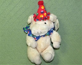 VINTAGE GANZ PARTY PIG PLUSH 11&quot; 1994 WITH HANG TAG HAT COLLAR STUFFED A... - $22.50