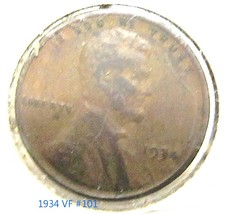 Lincoln Wheat Penny 1934 VF #101 - $3.00