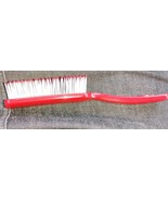 Vntg Goody Hair Brush Red White Hard Plastic Red Ball tip Flat 9 Row Pro... - £56.94 GBP