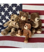 Plush Bear Lot Gund Timber Ganz Family of 4 Brown Golden Beans Huggable ... - $461.34 MXN