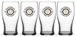 Guinness Wings Tulip Pint Glass 4-Pack Drinkware Bar Ale Table Top Set Dublin - £24.10 GBP
