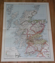 1940 Vintage Wwii Map Of Scotland Railways Railroads Rail Transportation - £28.37 GBP