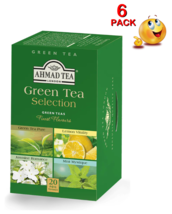 6 Pack Box Green Tea Selection Pure Lemon Mint Jasmine Ahmad 120 Tea Bags - £23.32 GBP