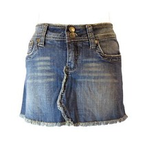 Hydraulic Distressed Denim Mini Skirt Size 7/8 - $24.75