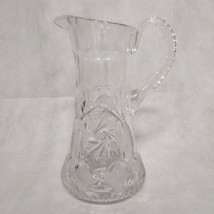 Brilliant Cut Pinwheel Hobstar Glass 10&quot; Tall Pitcher Monica Crystal Cle... - £54.23 GBP