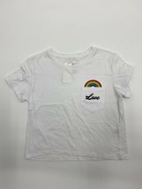 Freeze Girls Size XS White Love Rainbow Print Tee Shirt with Pocket NWT - £6.68 GBP