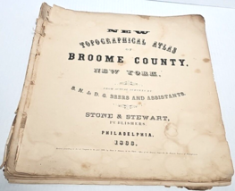 New Topographical Atlas Of Broome County New York From Actual Surveys 1866 - £237.27 GBP