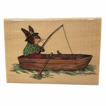 Holly Pond Hill Rubber Stamp &quot;Leon Gone Fishin&#39;&quot; Uptown J13027 Susan Whe... - £34.23 GBP