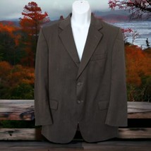 Stafford Traveler Plus Suit Jacket 40 S Short Brown Herringbone Worsted ... - $39.59