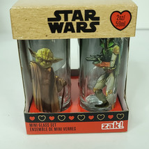 Star Wars Valentine’s Mini Glass Set 4 Shot Glasses Disney Zak! Yoda Bob... - $33.65