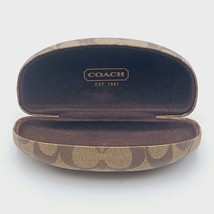 Coach Eyeglass Case Classic Logo Monogram Hard Clamshell, Brown, - $18.69