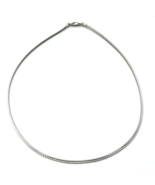 Ken Crafts Sterling Silver 925 Italy Omega Chain Choker Necklace 16 in - £35.03 GBP