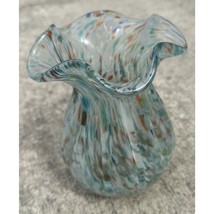 Vintage Multicolored Confetti / Spatter Art glass Vase, Murano Style Beautiful - £25.89 GBP