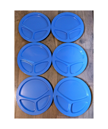 Melamine Divided Trays 6 Heavy duty Blue Top Aqua Bottom Color Camping P... - $351.00 MXN