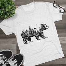 Unisex Forest Bear Crew Tee - Soft Tri-Blend Cotton Rayon - £22.14 GBP+