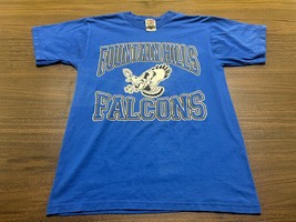 VTG Fountain Hills Falcons (Arizona) High School Men’s Blue T-Shirt - Medium - £14.14 GBP