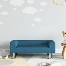 vidaXL Kids Sofa Blue Velvet (100% polyester), solid pine wood, foam Mini - $128.91