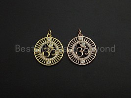 CZ Micro Pave Ohm Sign Charm, Namaste Buddhism Charm, CZ Yoga Charm, 19mm, - $3.90