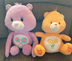 Care Bears Lot Of 2 Flowers &amp; Lollipop&#39;s Large Stuffed Dolls - $22.74