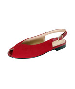 PEERAGE Kelsey Women Wide Width Peep Toe Comfort Suede Slingback  Flat - $54.95