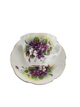 Vintage Rosina Fine Bone China Purple Floral Tea Cup and Saucer Made In England - £11.81 GBP