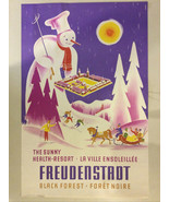 Original Vintage Poster 1950s FREUDENSTADT German BLACK FOREST RESORT Tr... - €345,16 EUR