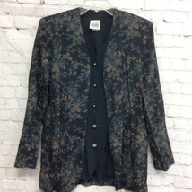 R&amp;M Richards By Karen Kwong Womens Jacket With Top Green Black Floral Bu... - $15.35
