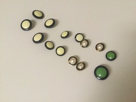 16 Black/Goldtone/Ivory/Navy//Green Shank Buttons, 1&quot; and 3/4&quot; - £2.76 GBP