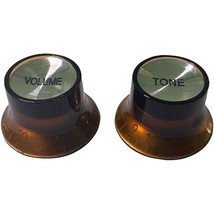 AxLabs Top Hat Knobs - Volume and Tone with White Lettering Aged Gold - $20.99