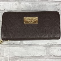 Michael Kors Double Zip Leather Wallet Black Gold Wristlet Strap Included NWOT - £65.06 GBP
