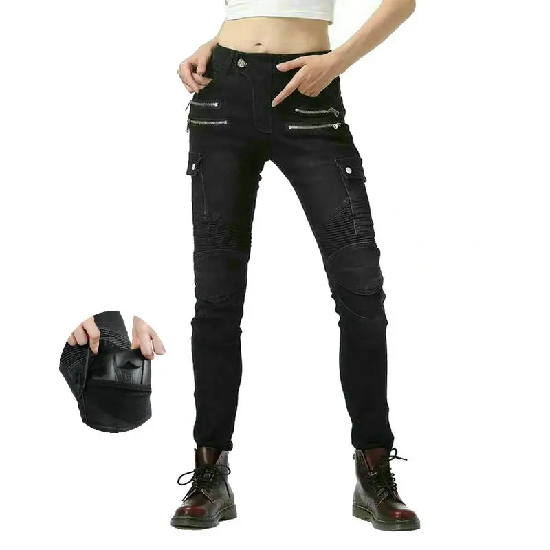 Loong Biker Female Motorcycle Riding Pants Motocross Knight Fashion Daily Cyclin - £274.64 GBP