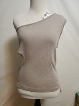 Ogl Gray One Shoulder Cutout Ribbed  Top Shirt Size XLarge NWT NEW - $19.95