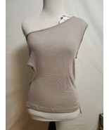Ogl Gray One Shoulder Cutout Ribbed  Top Shirt Size XLarge NWT NEW - $367.64 MXN