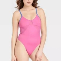 Colsie Women&#39;s Mesh Thong Bodysuit Heart Pink Blue XS NEW - $20.00