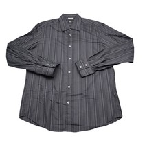 Hugo Boss Shirt Mens M Black Gray Striped  Button Up Dress Long Sleeve - £18.18 GBP