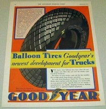 1930 Print Ad Goodyear Balloon Tires for Trucks More Tons Hauled - $10.97