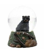 Rustic Woodlands American Sitting Ursus Black Bear Glitter Water Globe D... - $32.99