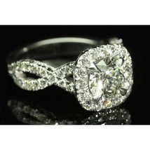 Anillo de compromiso de oro blanco de 14K con diamantes de 2,75 quilates... - $268.50